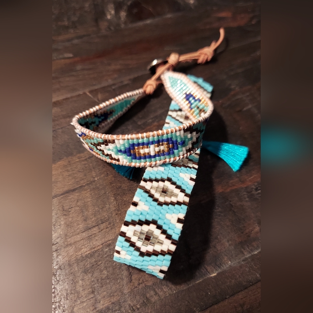 Blue & Kelitch Miyuki glass beaded bracelet